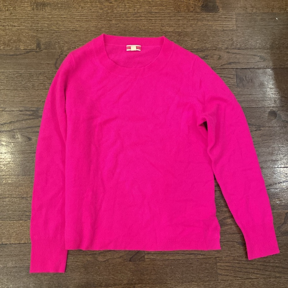 J. Crew neon pink cashmere crewneck